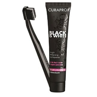 CURAPROX Зубная паста Black Is White + зубная щетка  Ultra Soft  черная