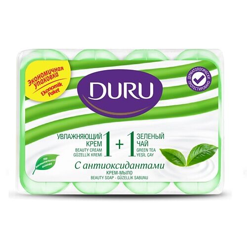 DURU Туалетное крем-мыло 1+1 Увлажняющий крем & Зеленый чай MPL093092 фото 1