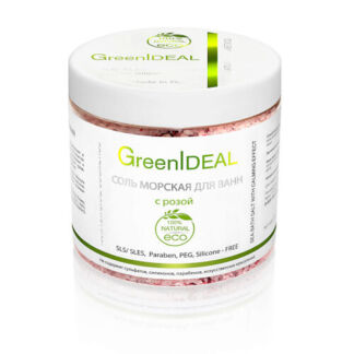 GREENIDEAL Соль морская для ванн с розой 500.0