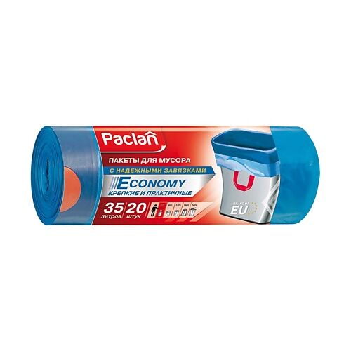 PACLAN ЭКОНОМ Мешки для мусора, с тесьмой, 35л 20.0 MPL038984 фото 1