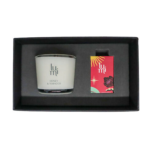 LUMI CANDLE CO. Подарочный набор: ароматическая свеча со спичками Honey & t