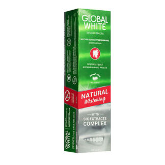 GLOBAL WHITE Отбеливающая зубная паста NATURAL Whitening