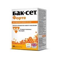 Бак-сет - Мульти-пробиотик Форте для взрослых и детей 3+, 20 капсул х 210 м