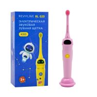 Revyline - Детская электрическая звуковая зубная щетка RL 020 3+, розовая,