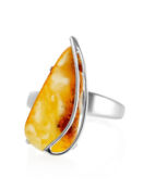 Серебряное кольцо с натуральным пейзажным янтарём Amberholl