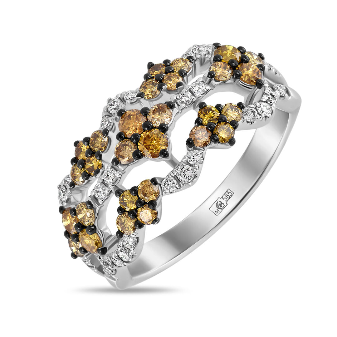 Золотое кольцо c бриллиантами артикул 3327413