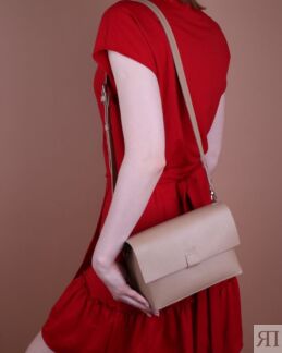 Женская сумка через плечо из натуральной кожи бежевая A005 beige grain