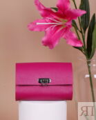 Женская кожаная сумка на пояс розовая A008 fuchsia mini grain