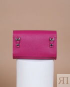 Женская кожаная сумка на пояс розовая A008 fuchsia mini grain