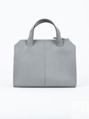 Женская сумка тоут из натуральной кожи серая A018 grey mini grain