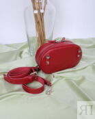 Женская поясная сумка из натуральной кожи красная A030 ruby mini