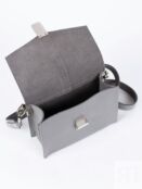 Женская кожаная поясная сумка серая A009 grey mini