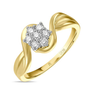 Золотое кольцо c бриллиантами артикул 1608425